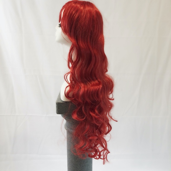 New Goddess length red curly wig cosplay